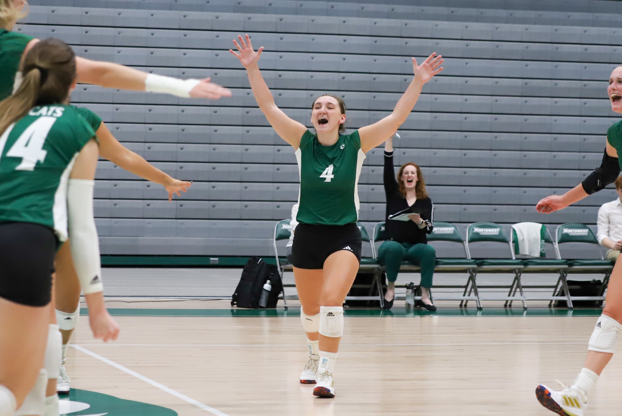 Alyssa Rezac celebrating a point vs Central Oklahoma on November 2