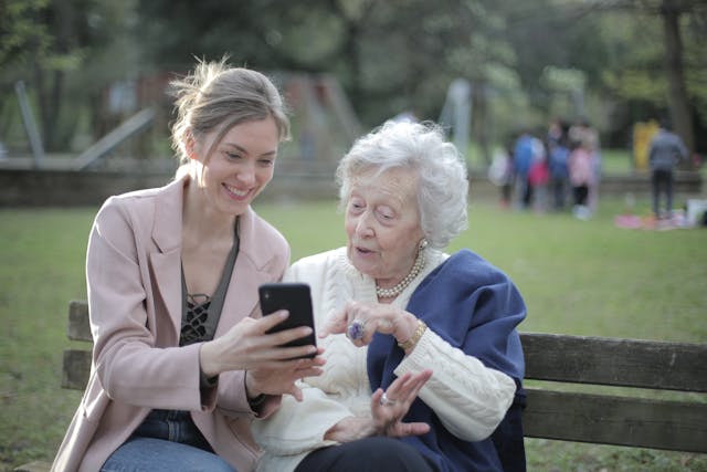 Alzheimers patient with caregiver